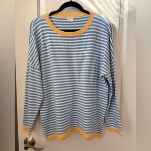 Blue and Yellow Striped Women's Sweater